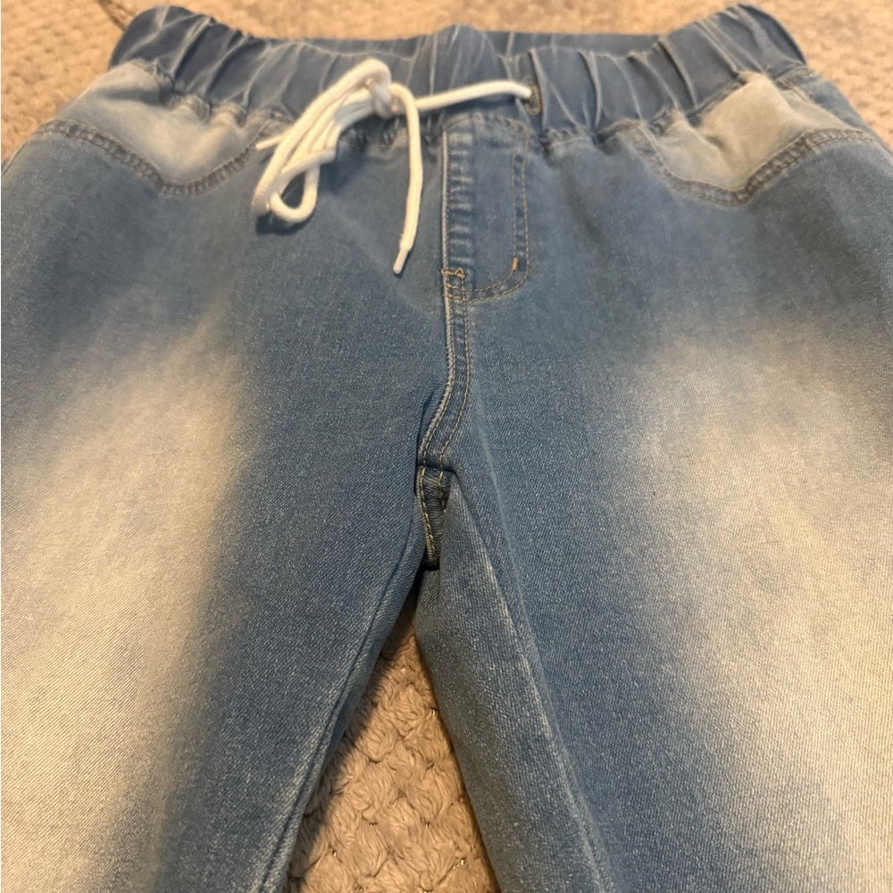 👖 **SHEIN Light Wash Elastic Waist Jogger Jeans** Size **28 | Pull-On Style - Picture 2 of 6